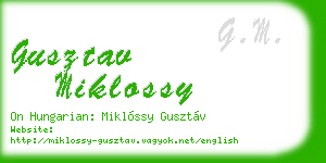 gusztav miklossy business card