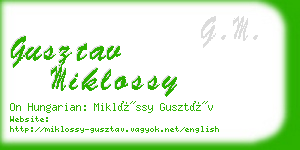 gusztav miklossy business card